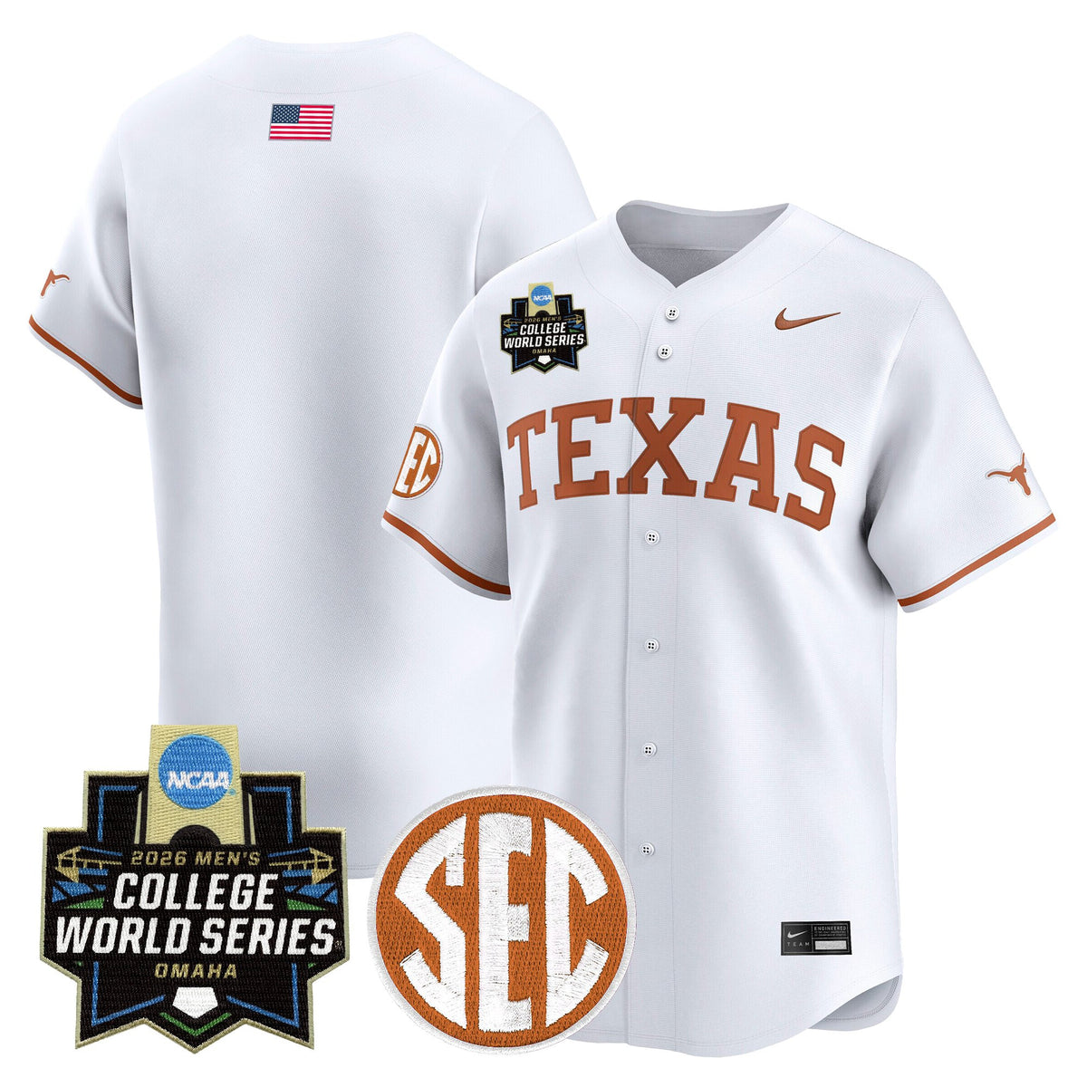 Men's Texas Longhorns 2026 World Series Vapor Premier Limited Jersey - All Stitched