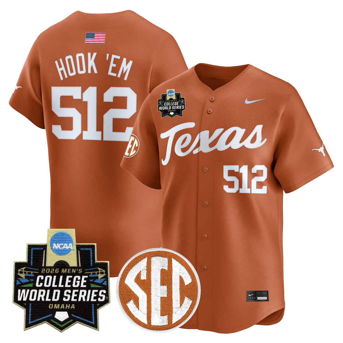 Men's Texas Longhorns 2026 World Series Vapor Premier Limited Jersey - All Stitched