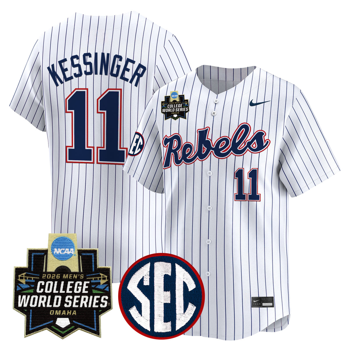 Men's Ole Miss Rebels 2026 World Series Vapor Premier Limited Jersey - All Stitched