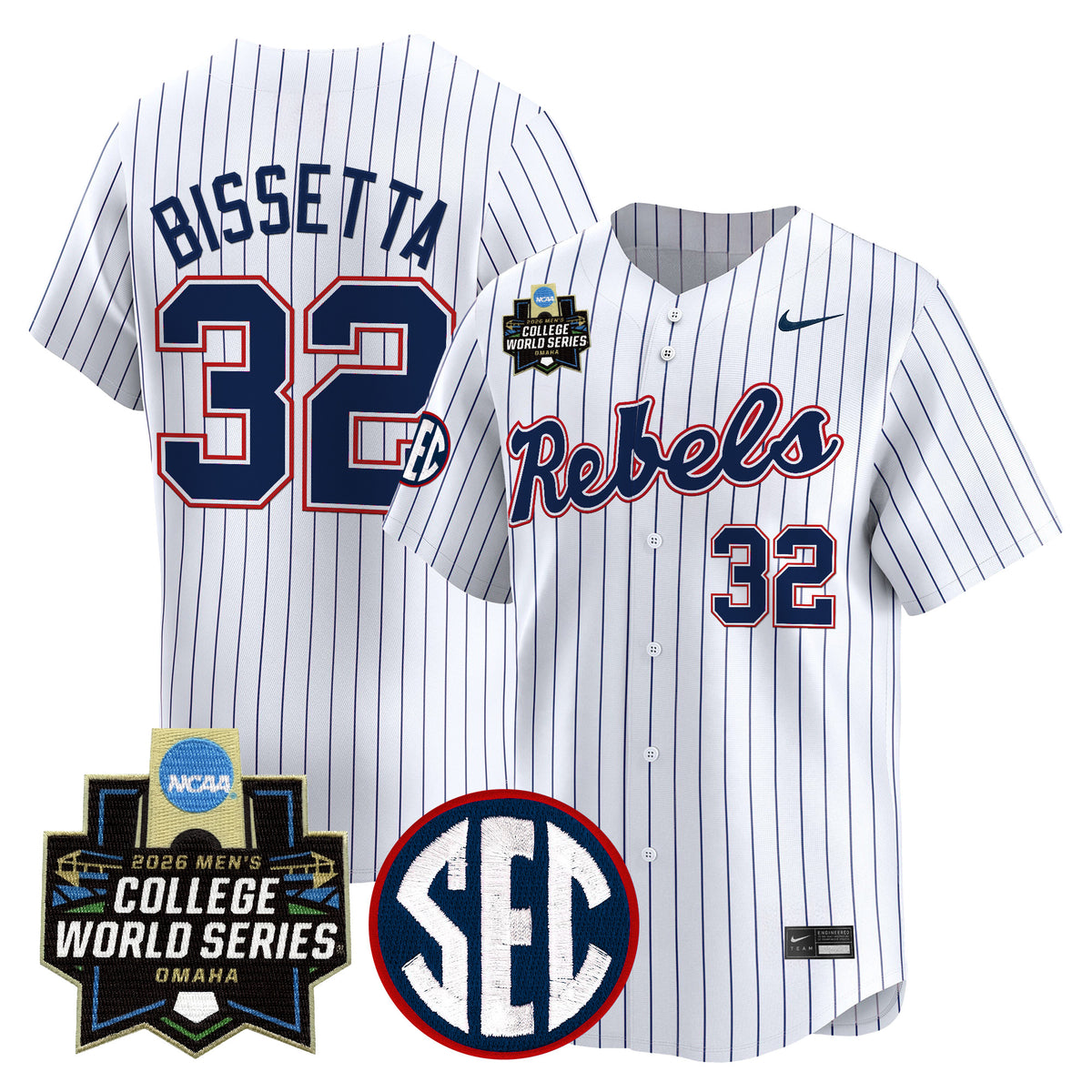 Men's Ole Miss Rebels 2026 World Series Vapor Premier Limited Jersey - All Stitched