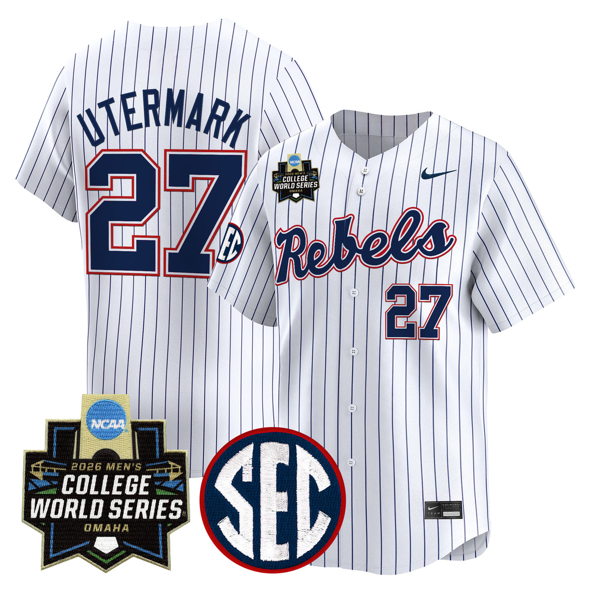 Men's Ole Miss Rebels 2026 World Series Vapor Premier Limited Jersey - All Stitched