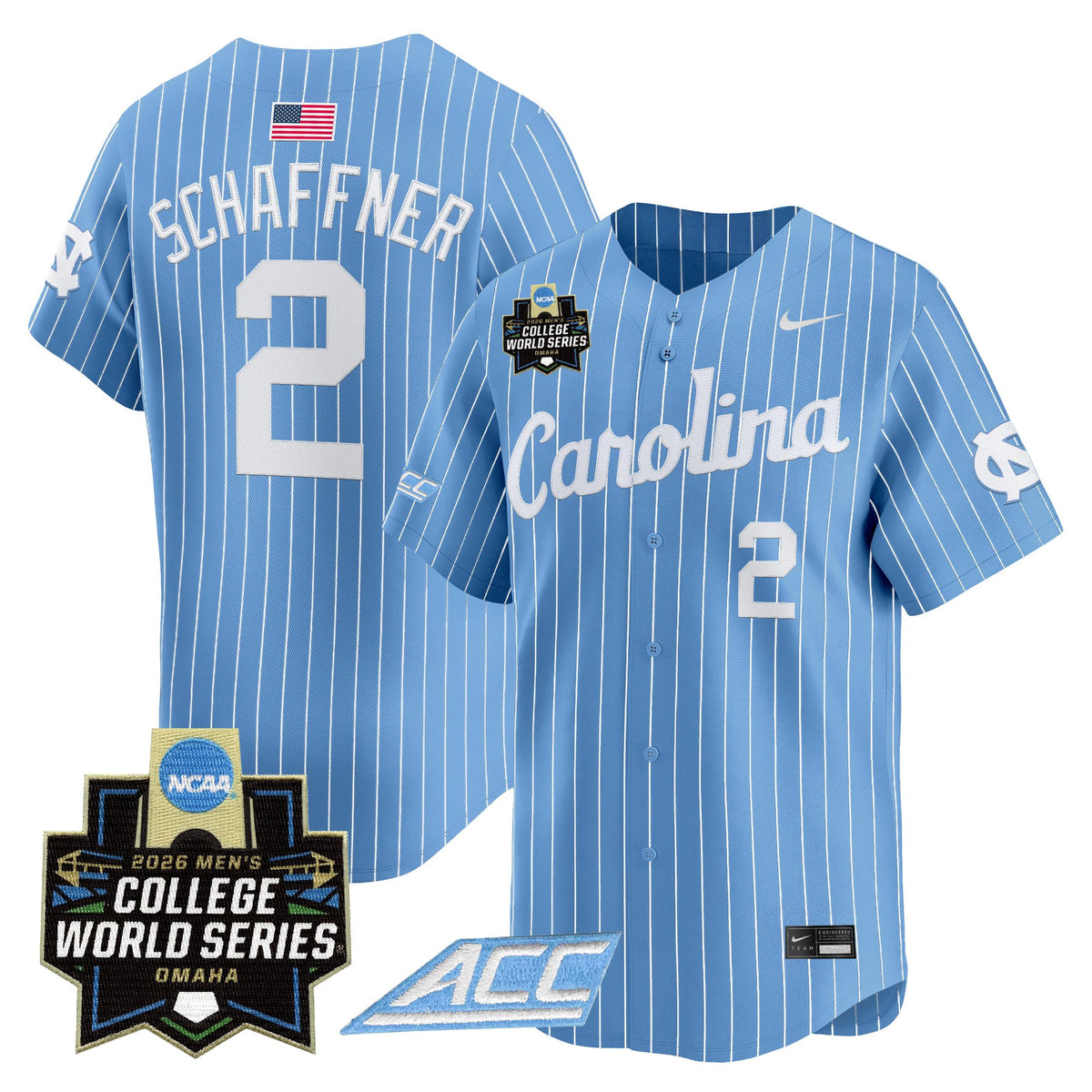 Men's North Carolina Tar Heels 2026 World Series Vapor Premier Limited Jersey - All Stitched