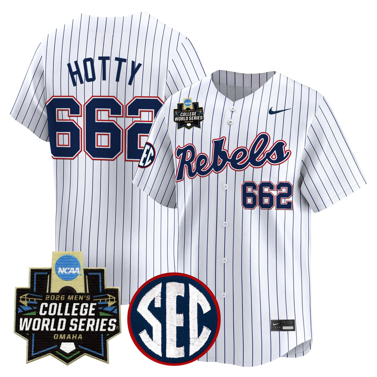 Men's Ole Miss Rebels 2026 World Series Vapor Premier Limited Jersey - All Stitched