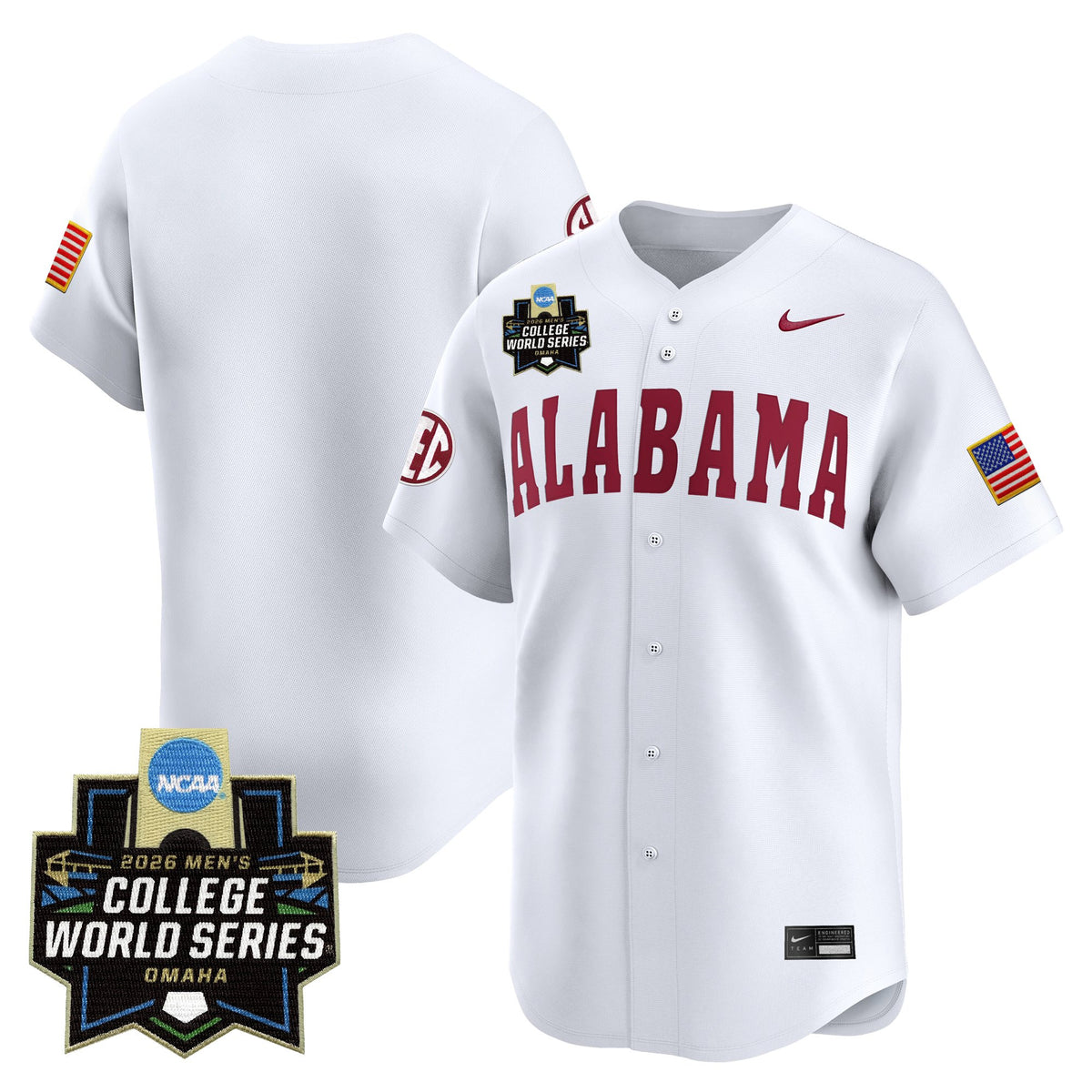 Men's Alabama Crimson Tide 2026 World Series Vapor Premier Limited Jersey - All Stitched