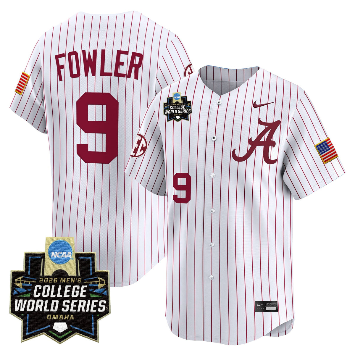 Men's Alabama Crimson Tide 2026 World Series Vapor Premier Limited Jersey - All Stitched