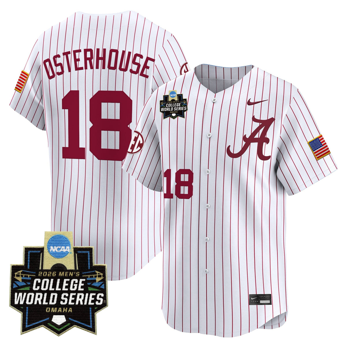 Men's Alabama Crimson Tide 2026 World Series Vapor Premier Limited Jersey - All Stitched