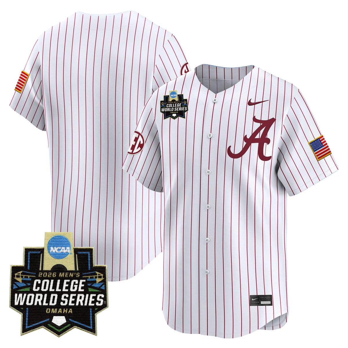 Men's Alabama Crimson Tide 2026 World Series Vapor Premier Limited Jersey - All Stitched