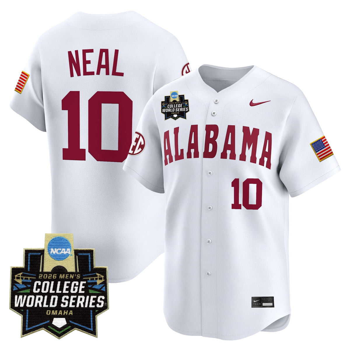 Men's Alabama Crimson Tide 2026 World Series Vapor Premier Limited Jersey - All Stitched