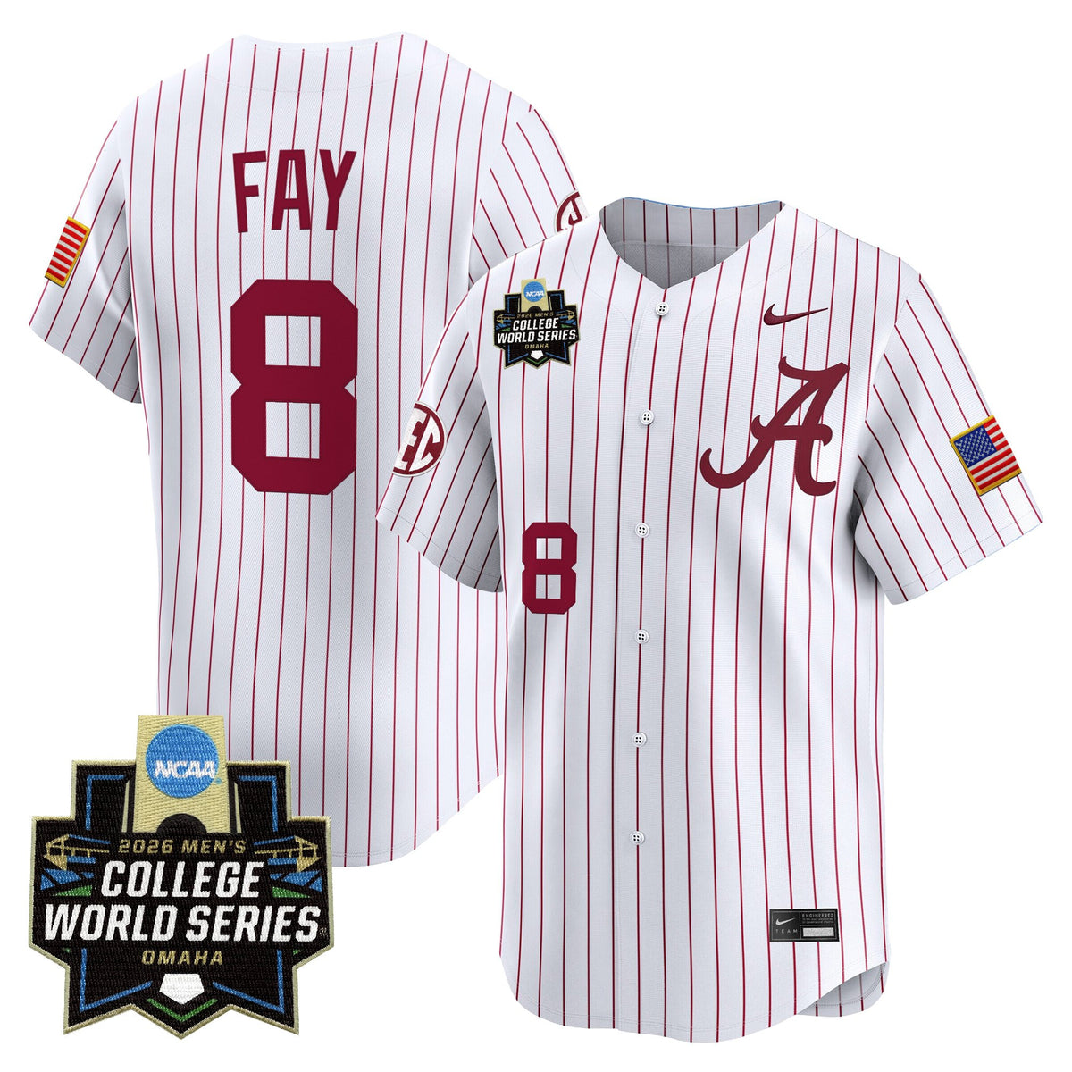 Men's Alabama Crimson Tide 2026 World Series Vapor Premier Limited Jersey - All Stitched