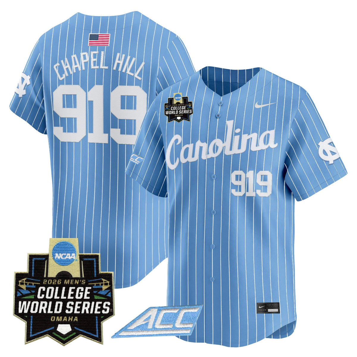 Men's North Carolina Tar Heels 2026 World Series Vapor Premier Limited Jersey - All Stitched