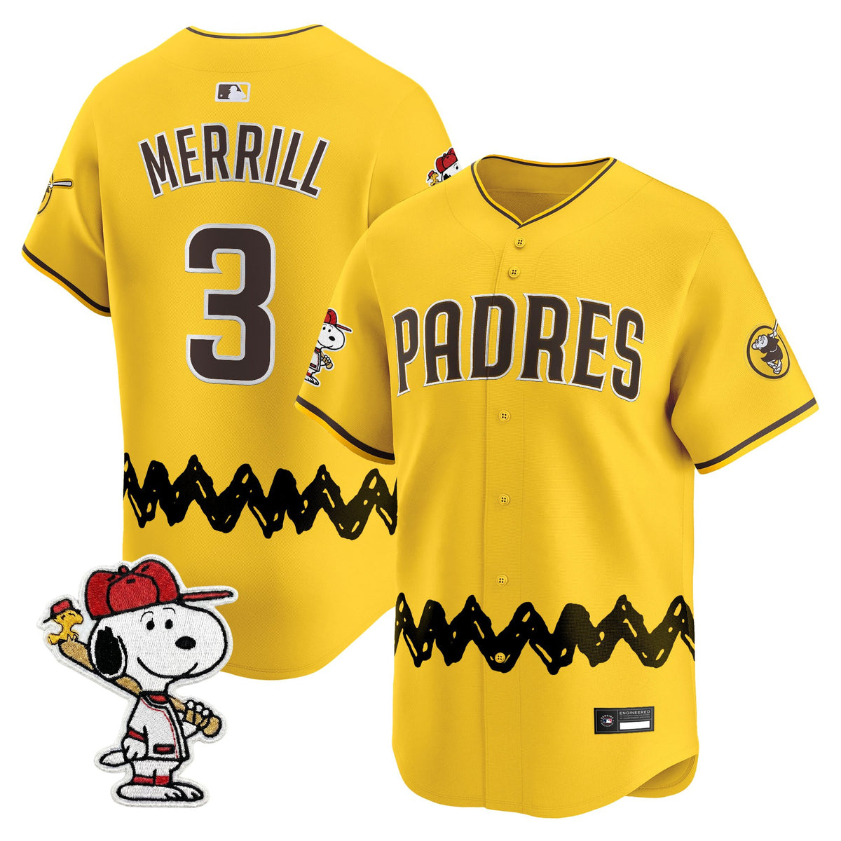Men's Padres x Peanuts Vapor Premier Limited Jersey - Stitched