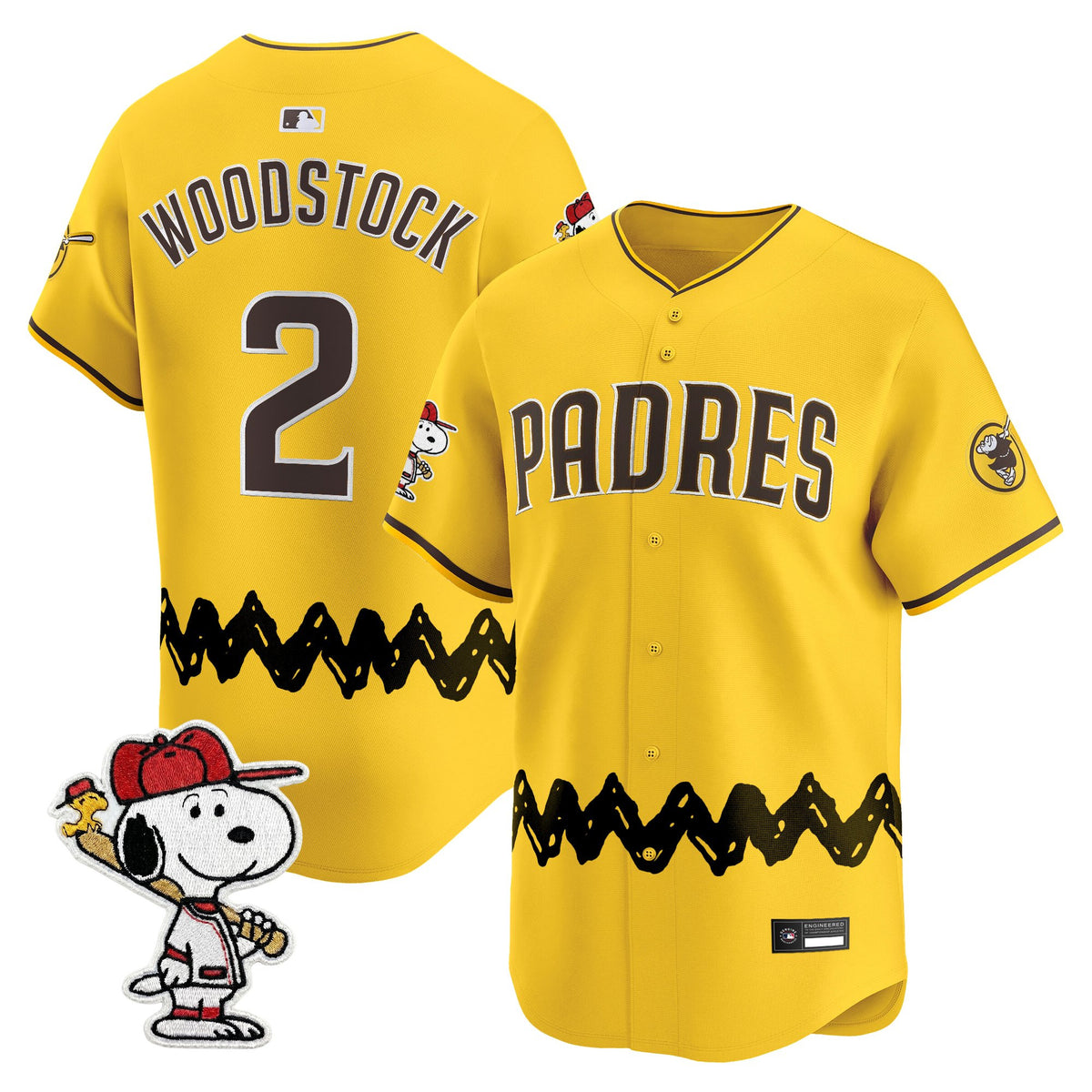 Men's Padres x Peanuts Vapor Premier Limited Jersey - Stitched
