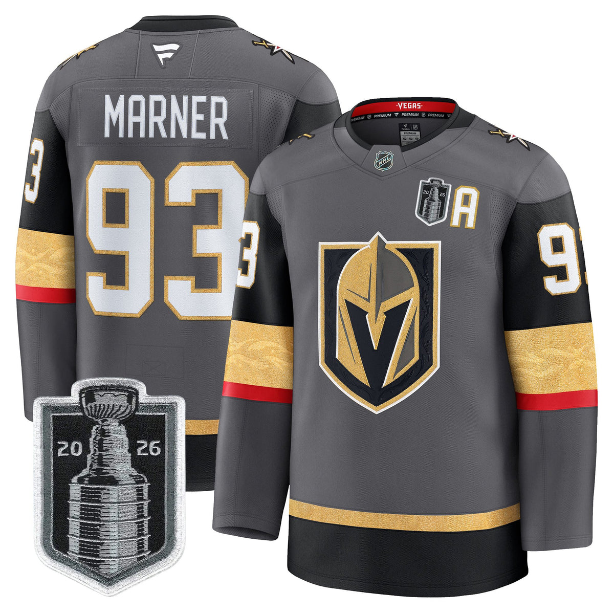 Men's Vegas Golden Knights 2026 Stanley Cup Patch Premium Jersey - All Stitched
