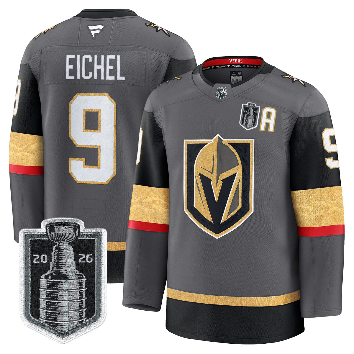 Men's Vegas Golden Knights 2026 Stanley Cup Patch Premium Jersey - All Stitched