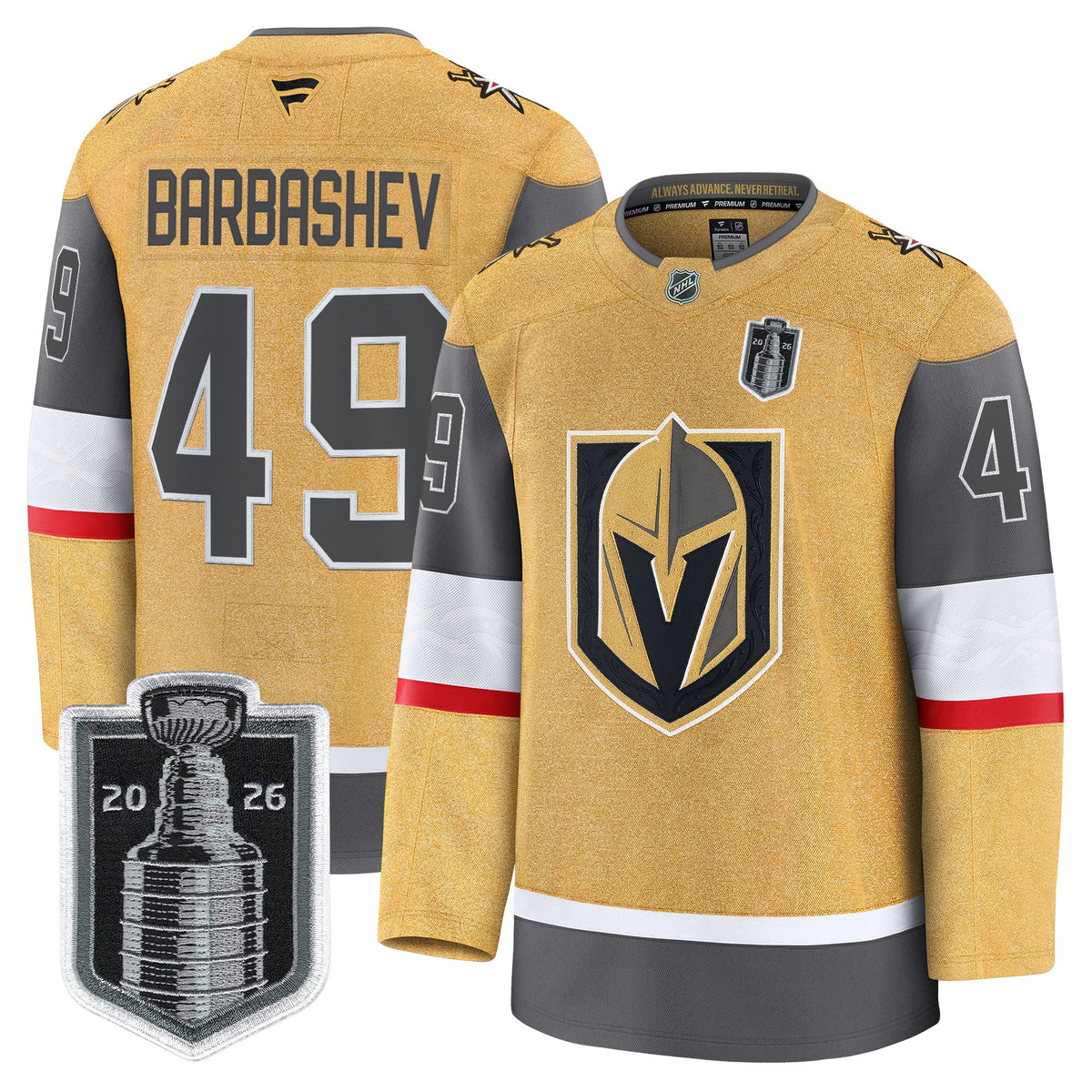 Men's Vegas Golden Knights 2026 Stanley Cup Patch Premium Jersey - All Stitched