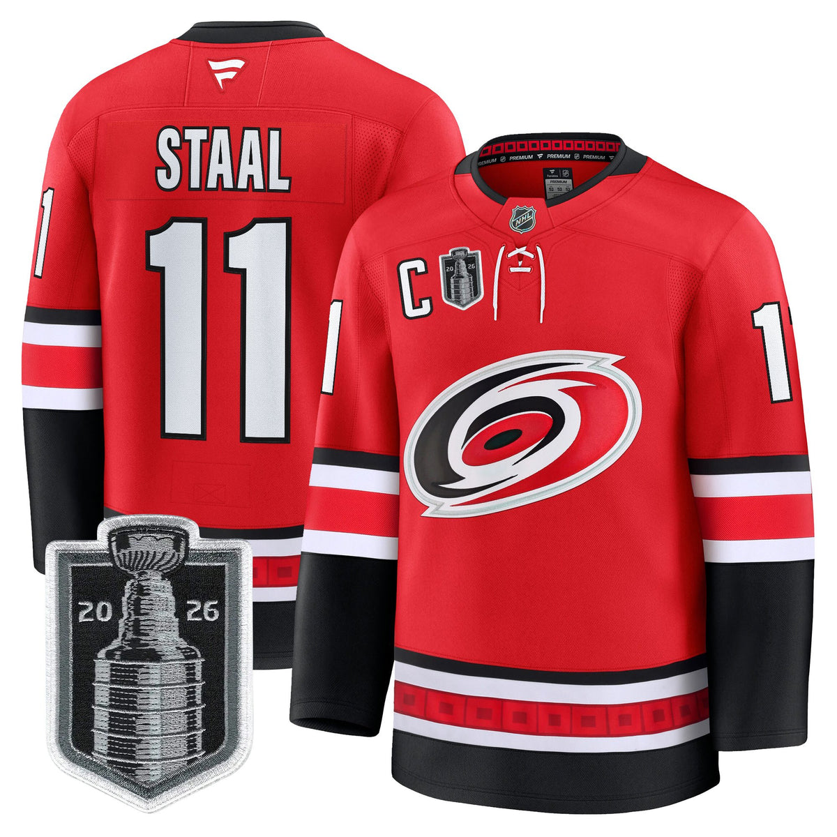 Men's Carolina Hurricanes 2026 Stanley Cup Patch Premium Jersey - All Stitched
