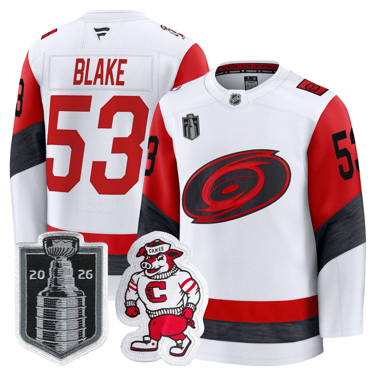 Men's Carolina Hurricanes 2026 Stanley Cup Patch Premium Jersey - All Stitched