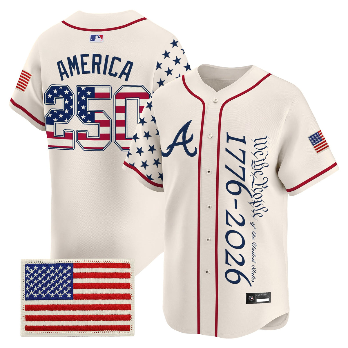 Men's Atlanta Braves "America 250 Edition" Vapor Premier Limited Jersey V2 - Stitched