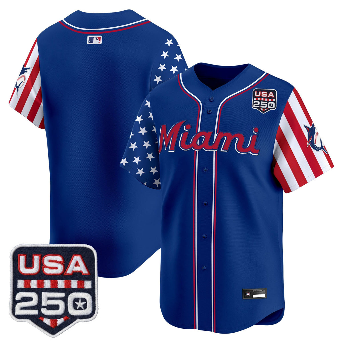 Men's Miami Marlins "America 250 Edition" Vapor Premier Limited Jersey - All Stitched
