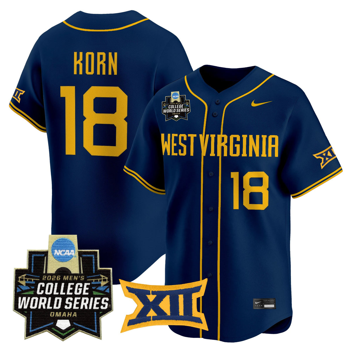 Men's West Virginia Mountaineers 2026 World Series Vapor Premier Limited Jersey V2 - All Stitched