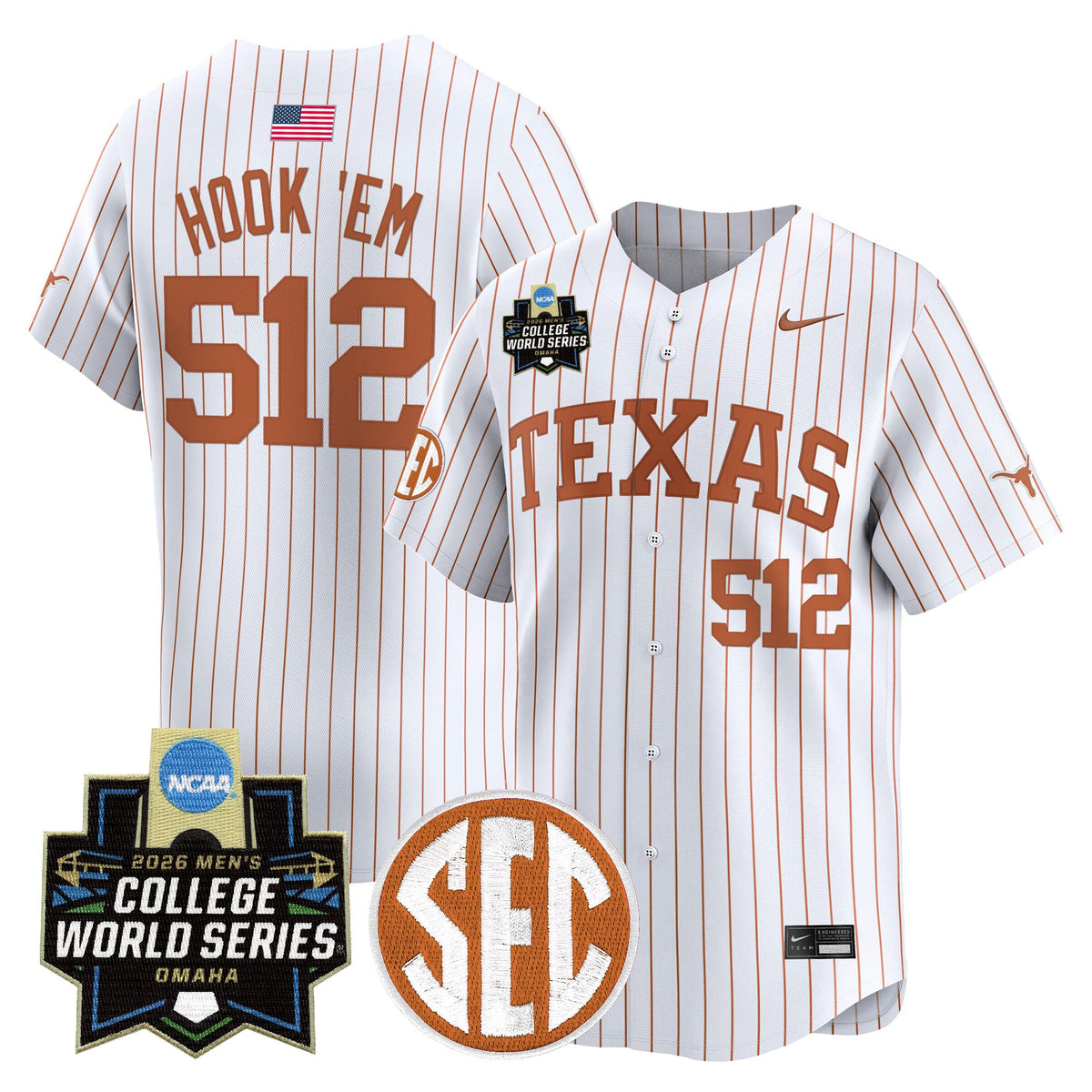 Men's Texas Longhorns 2026 World Series Vapor Premier Limited Jersey V2 - All Stitched