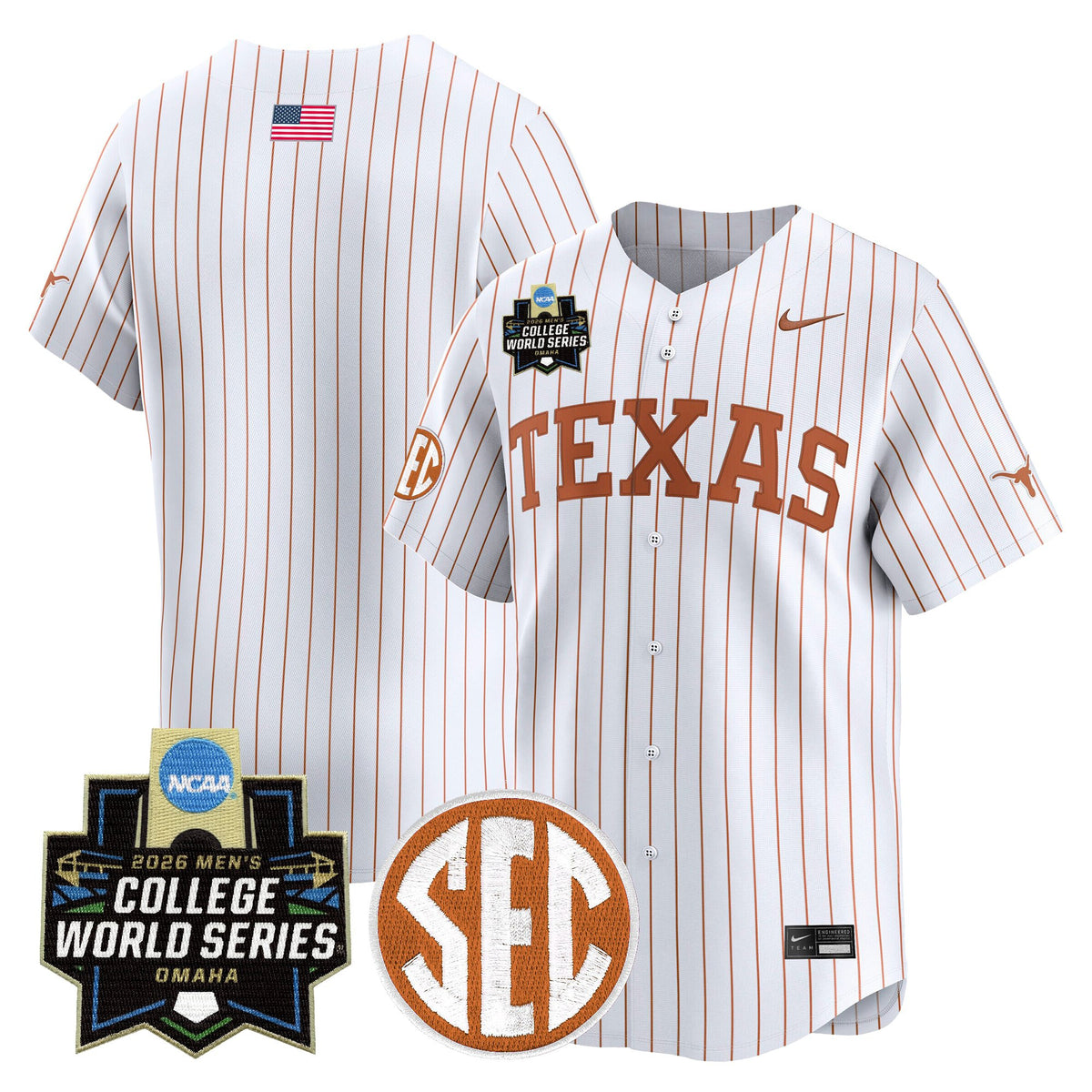 Men's Texas Longhorns 2026 World Series Vapor Premier Limited Jersey V2 - All Stitched