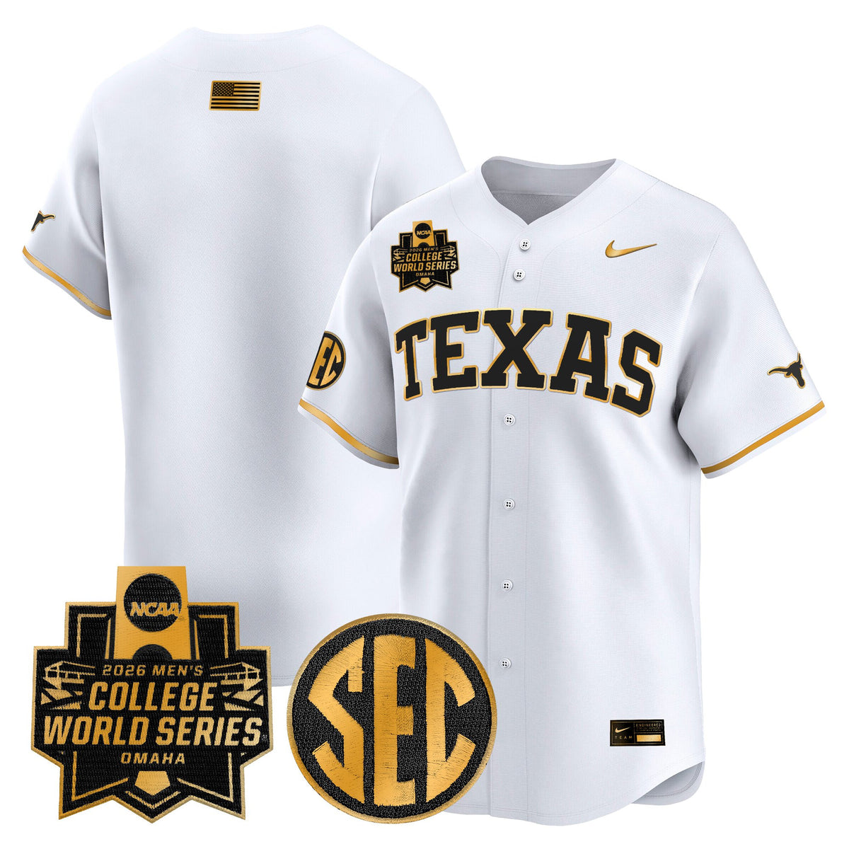Men's Texas Longhorns 2026 World Series Vapor Premier Limited Jersey V2 - All Stitched