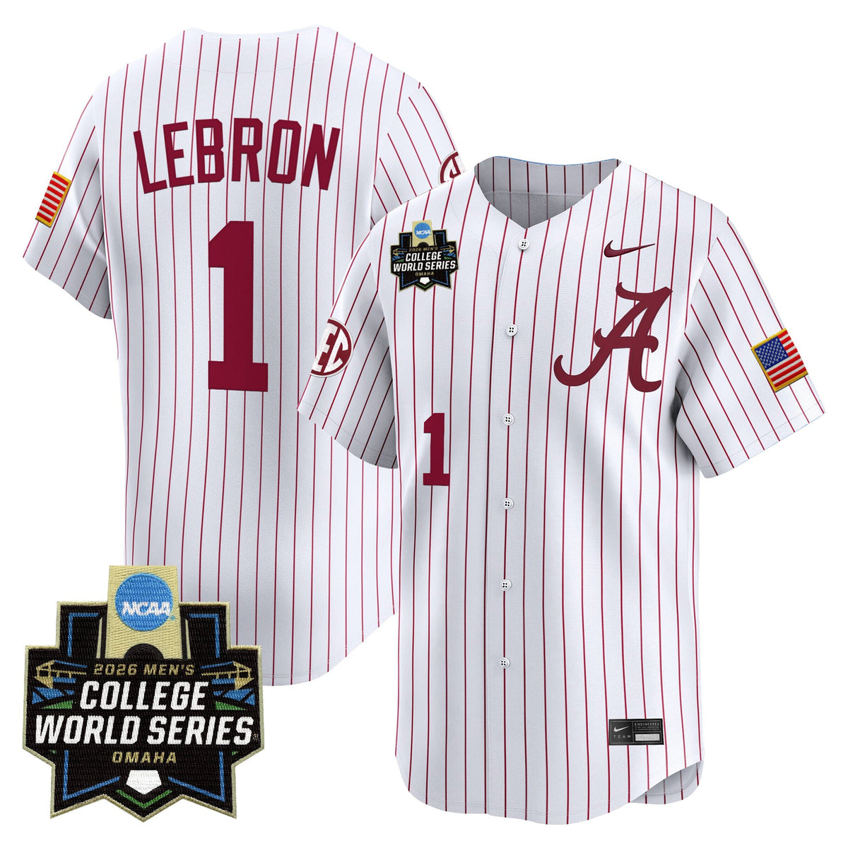 Men's Alabama Crimson Tide 2026 World Series Vapor Premier Limited Jersey V2 - All Stitched