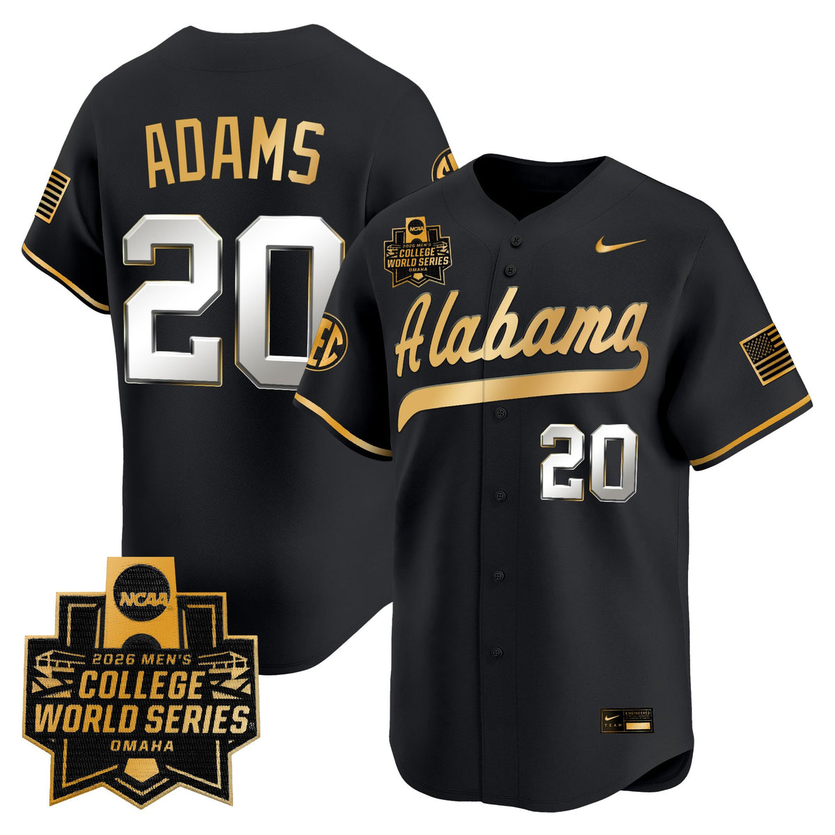 Men's Alabama Crimson Tide 2026 World Series Vapor Premier Limited Jersey V2 - All Stitched
