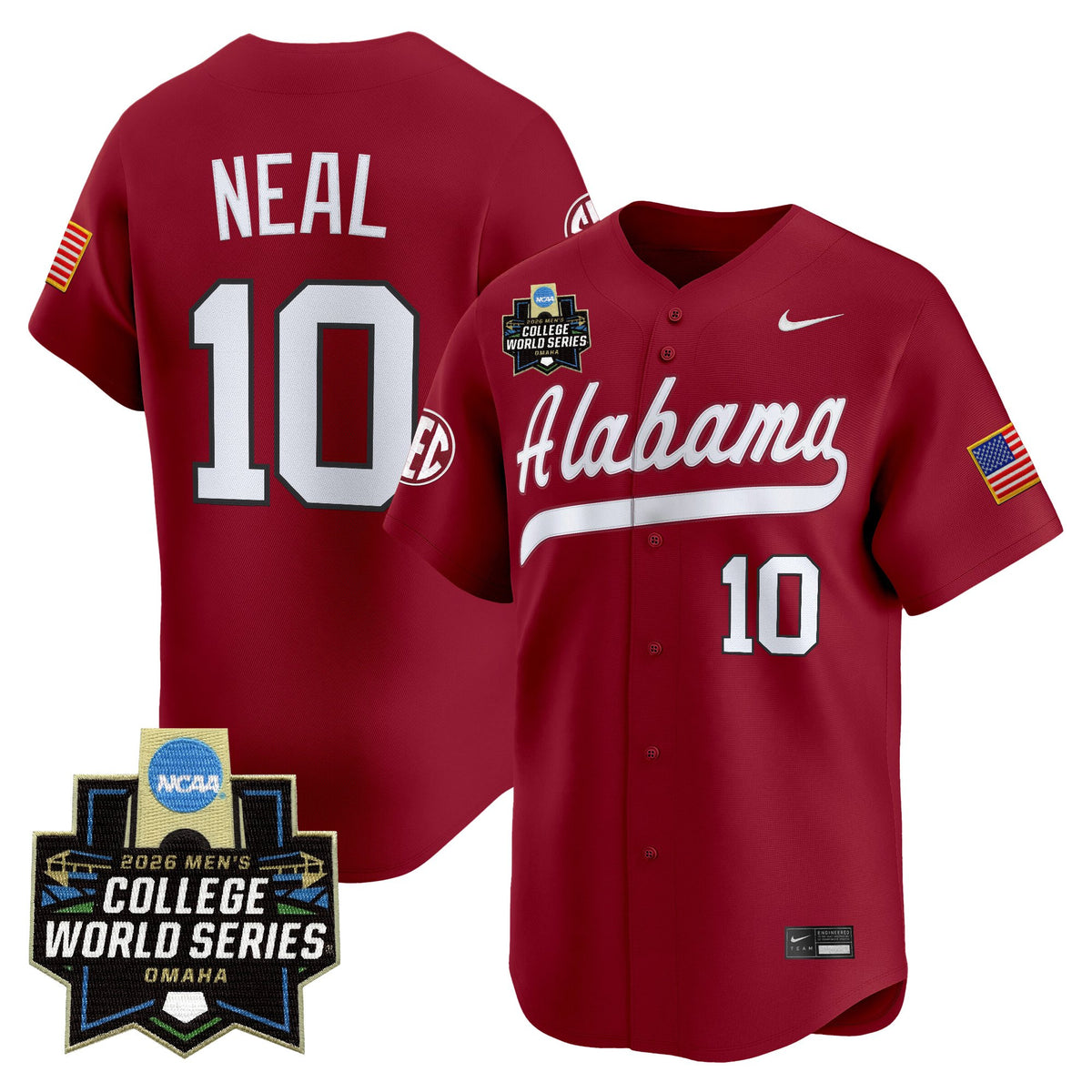 Men's Alabama Crimson Tide 2026 World Series Vapor Premier Limited Jersey V2 - All Stitched