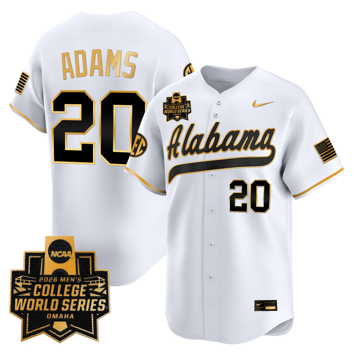 Men's Alabama Crimson Tide 2026 World Series Vapor Premier Limited Jersey V2 - All Stitched