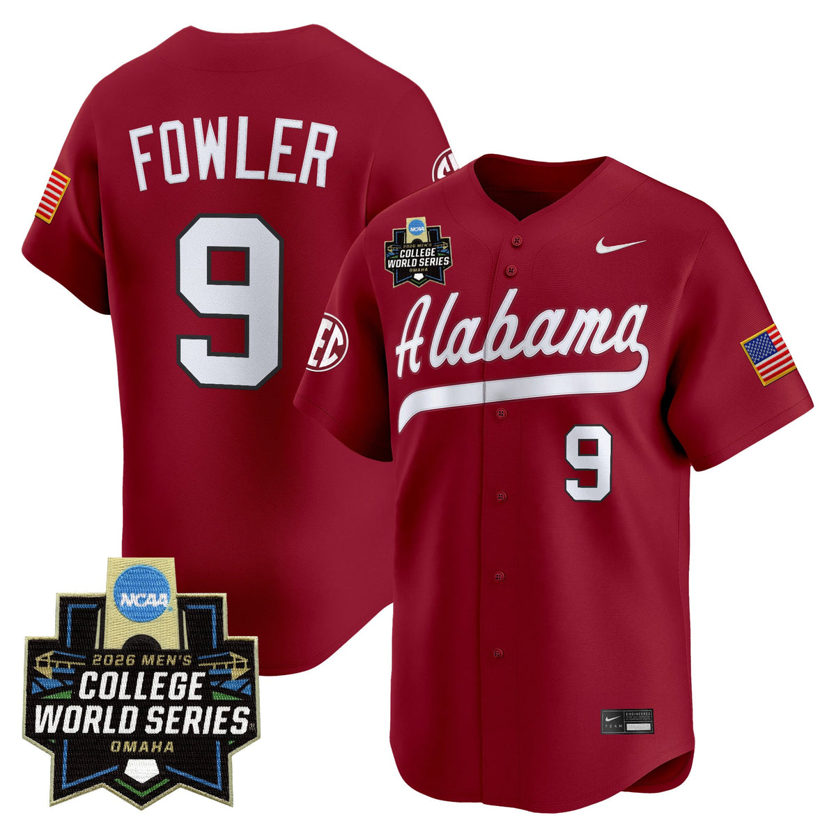 Men's Alabama Crimson Tide 2026 World Series Vapor Premier Limited Jersey V2 - All Stitched