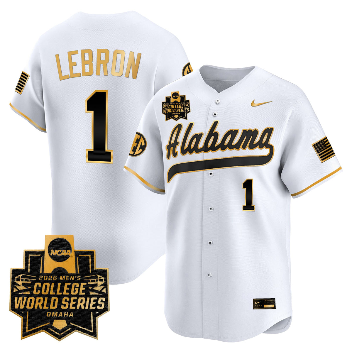 Men's Alabama Crimson Tide 2026 World Series Vapor Premier Limited Jersey V2 - All Stitched