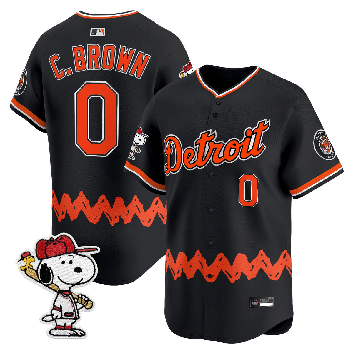 Men's Detroit Tigers x Peanuts Vapor Premier Limited Jersey - Stitched