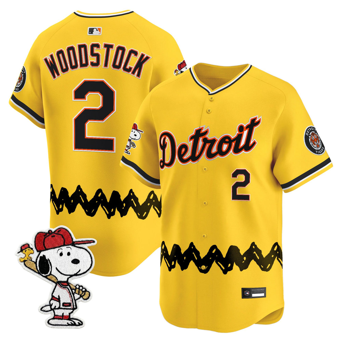 Men's Detroit Tigers x Peanuts Vapor Premier Limited Jersey - Stitched