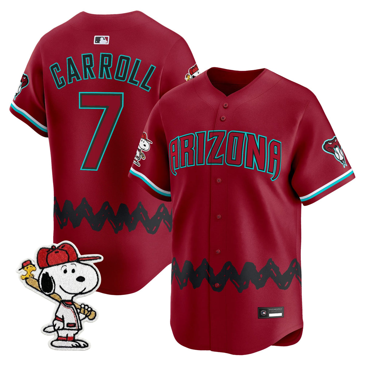 Men's Diamondbacks x Peanuts Vapor Premier Limited Jersey - Stitched
