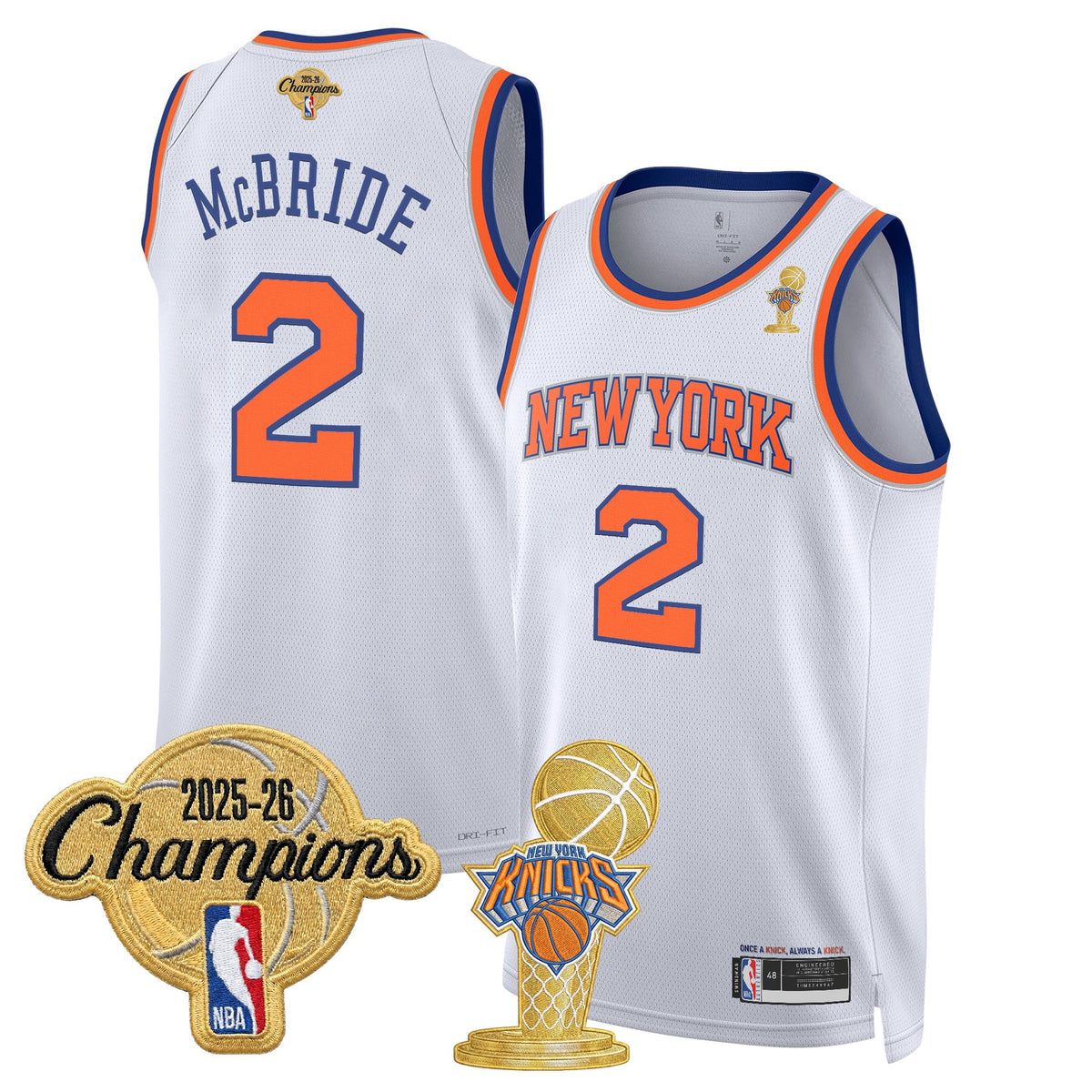 Men's New York Knicks 2026 Champions Patch Swingman Jersey - All Stitched