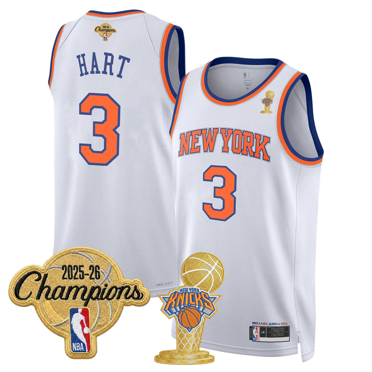 Men's New York Knicks 2026 Champions Patch Swingman Jersey - All Stitched