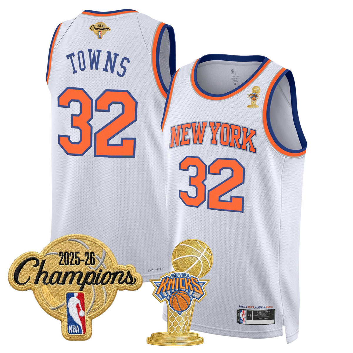 Men's New York Knicks 2026 Champions Patch Swingman Jersey - All Stitched