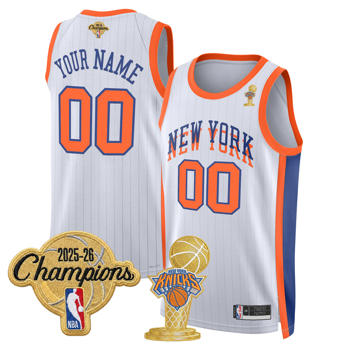 New York Knicks 2026 Champions Patch Custom Swingman Jersey - All Stitched