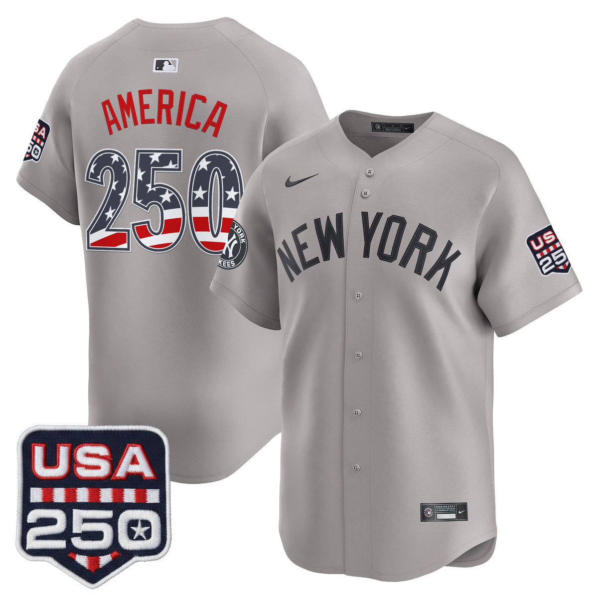 Men's New York Yankees USA 250 Fourth of July Vapor Premier Limited Jersey - All Stitched