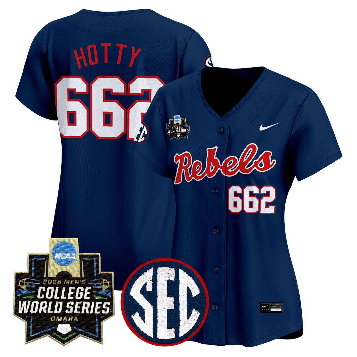 Women's Ole Miss Rebels 2026 World Series Vapor Premier Limited Jersey - All Stitched