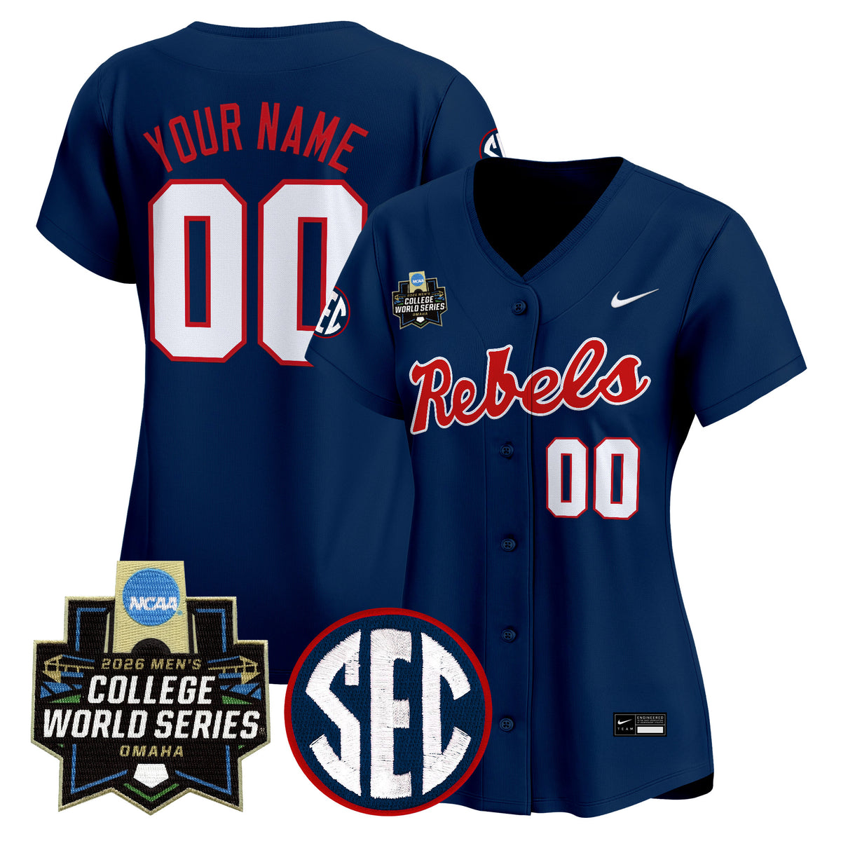 Ole Miss Rebels 2026 World Series Vapor Premier Limited Custom Jersey - All Stitched