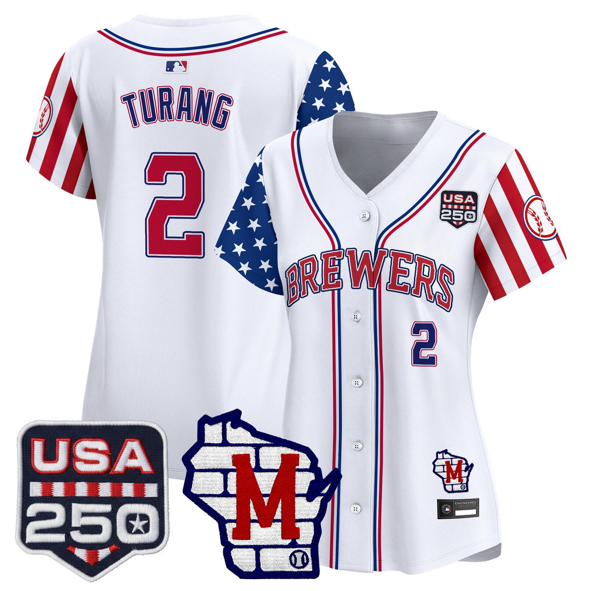 Women's Milwaukee Brewers "America250 Edition" Vapor Premier Limited Jersey - All Stitched