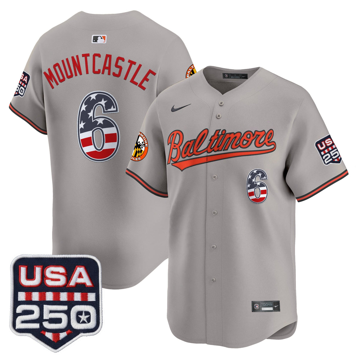 Men's Baltimore Orioles USA 250 Fourth of July Vapor Premier Limited Jersey - All Stitched