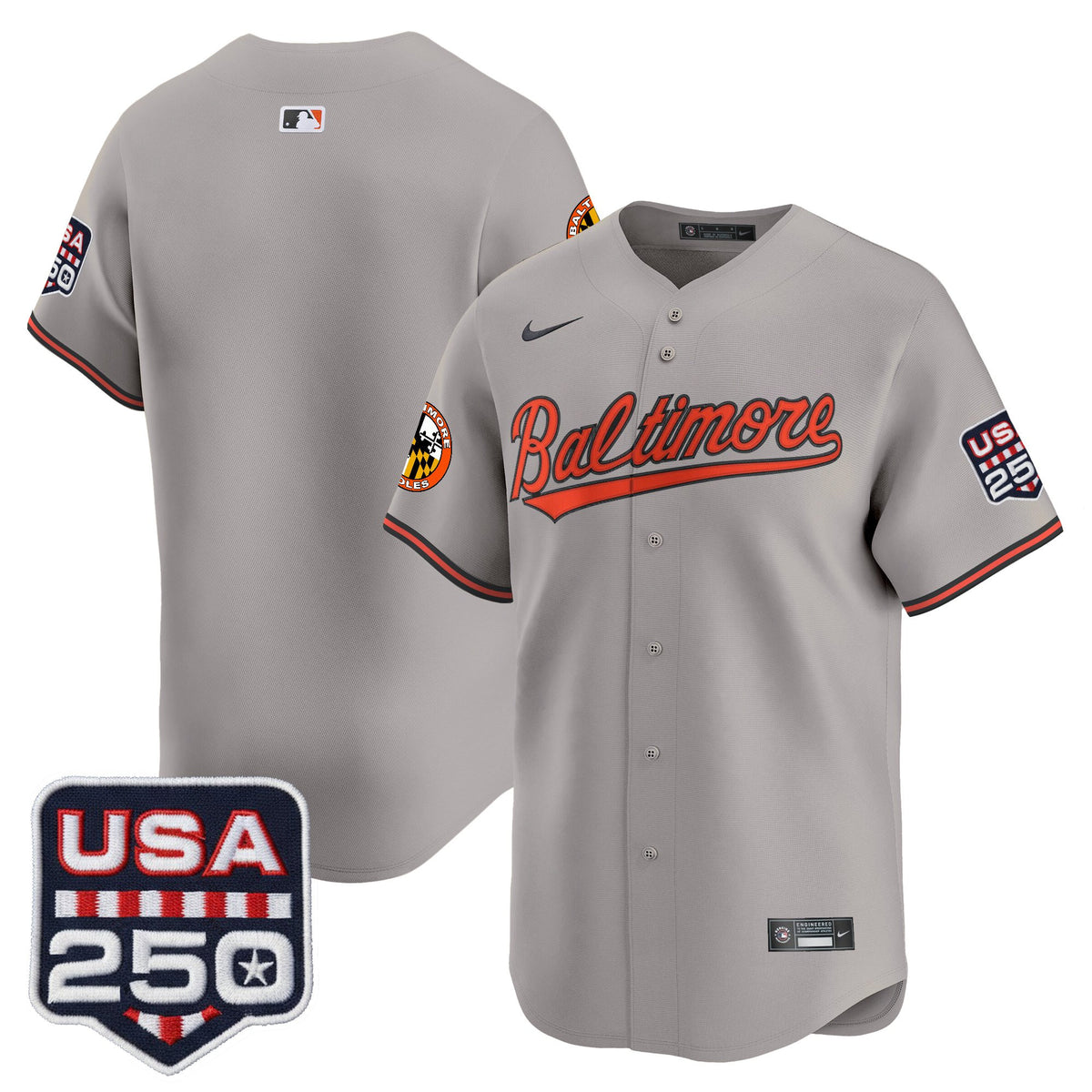 Men's Baltimore Orioles USA 250 Fourth of July Vapor Premier Limited Jersey - All Stitched