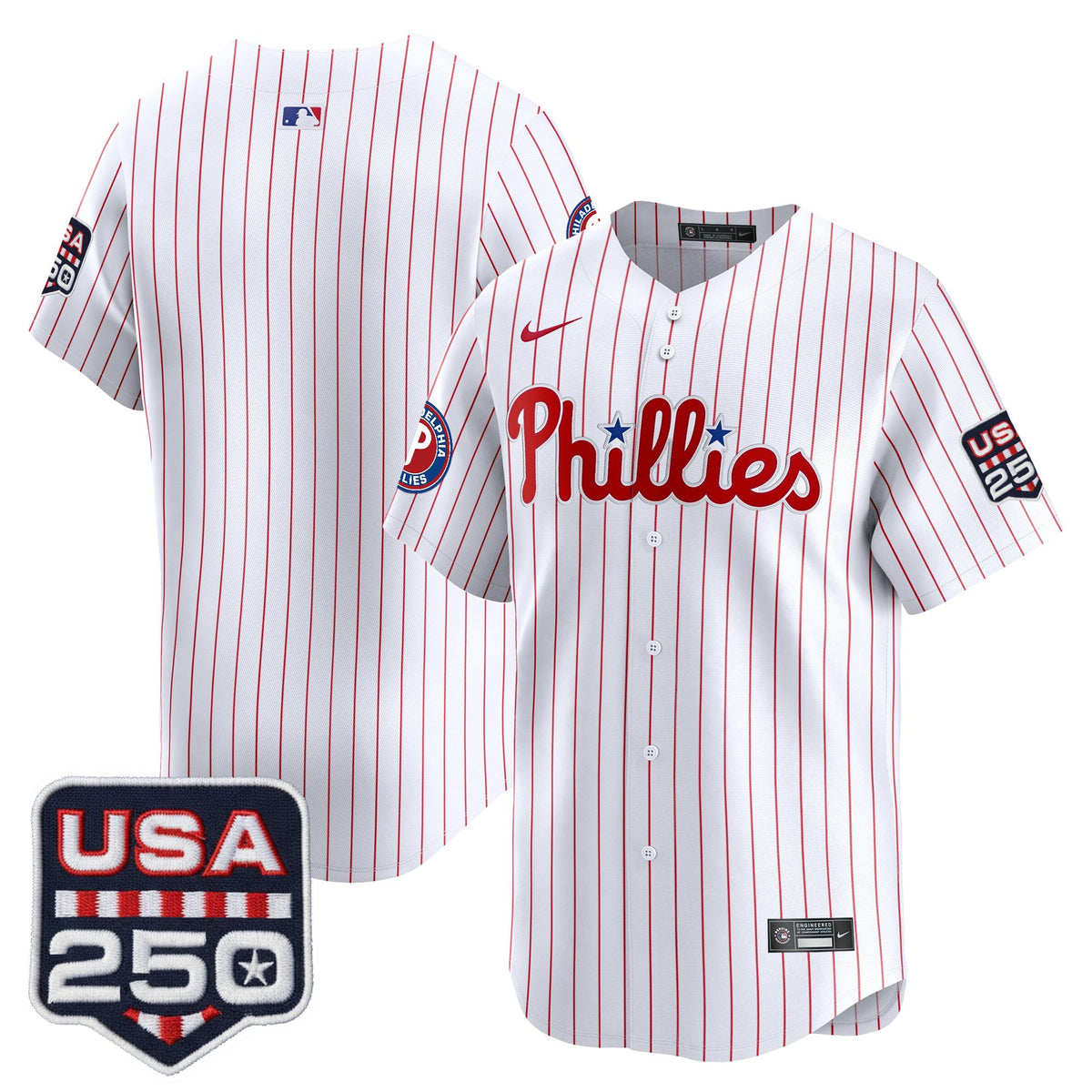 Men's Philadelphia Phillies USA 250 Fourth of July Vapor Premier Limited Jersey - All Stitched
