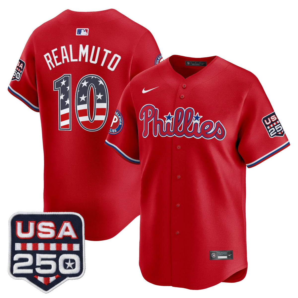 Men's Philadelphia Phillies USA 250 Fourth of July Vapor Premier Limited Jersey - All Stitched