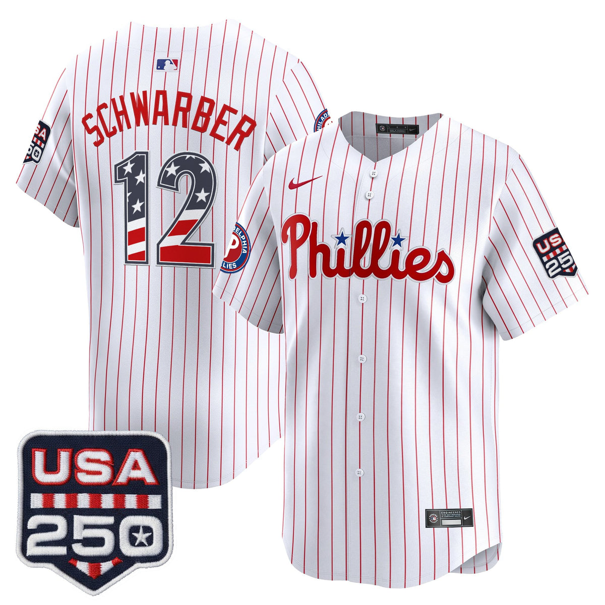 Men's Philadelphia Phillies USA 250 Fourth of July Vapor Premier Limited Jersey - All Stitched
