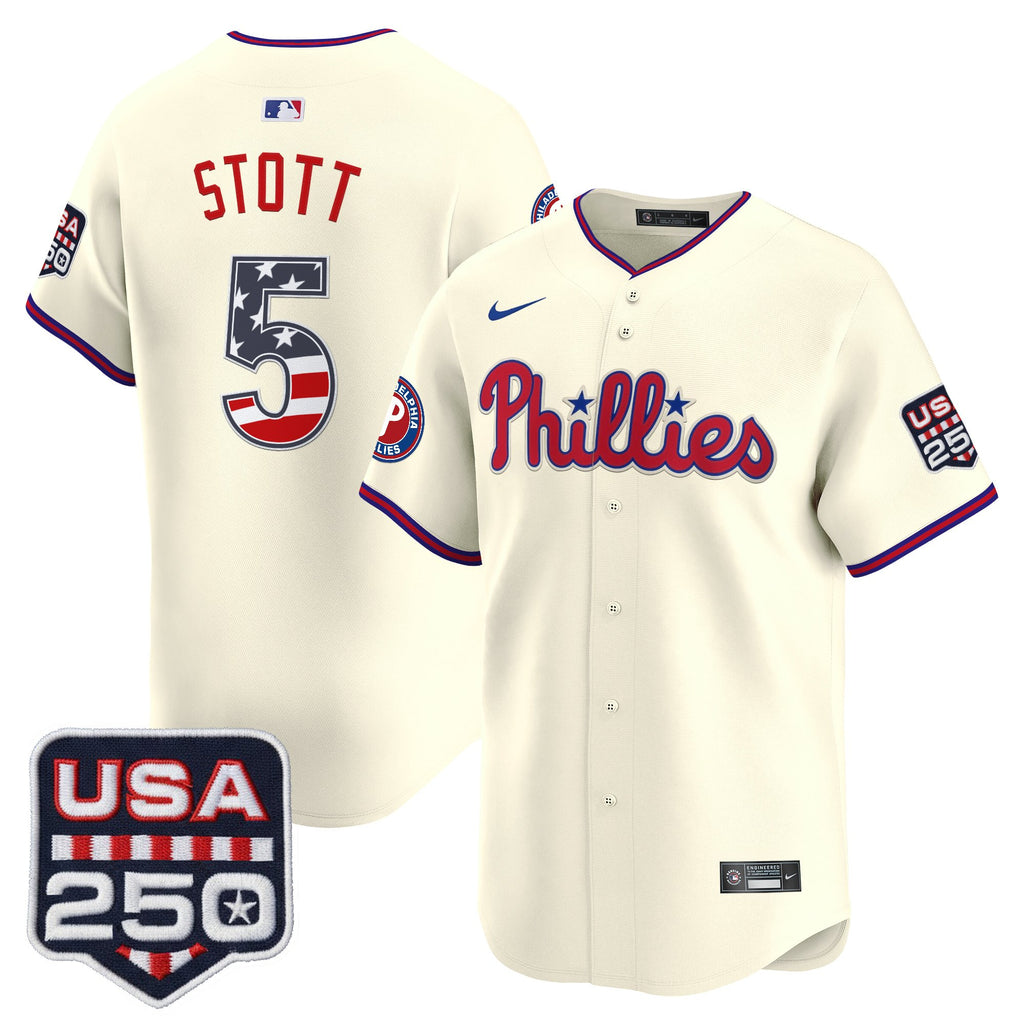 Men's Philadelphia Phillies USA 250 Fourth of July Vapor Premier Limited Jersey - All Stitched